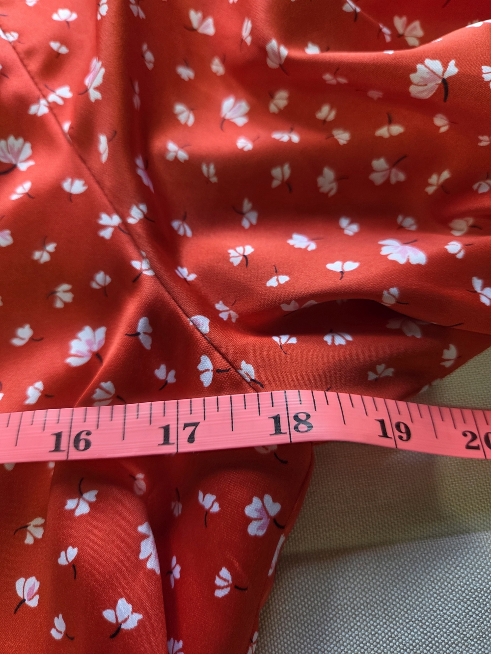 Draper James Red Floral Mini Dress Tie Waist Puff Sleeve Small - Picture 7 of 8